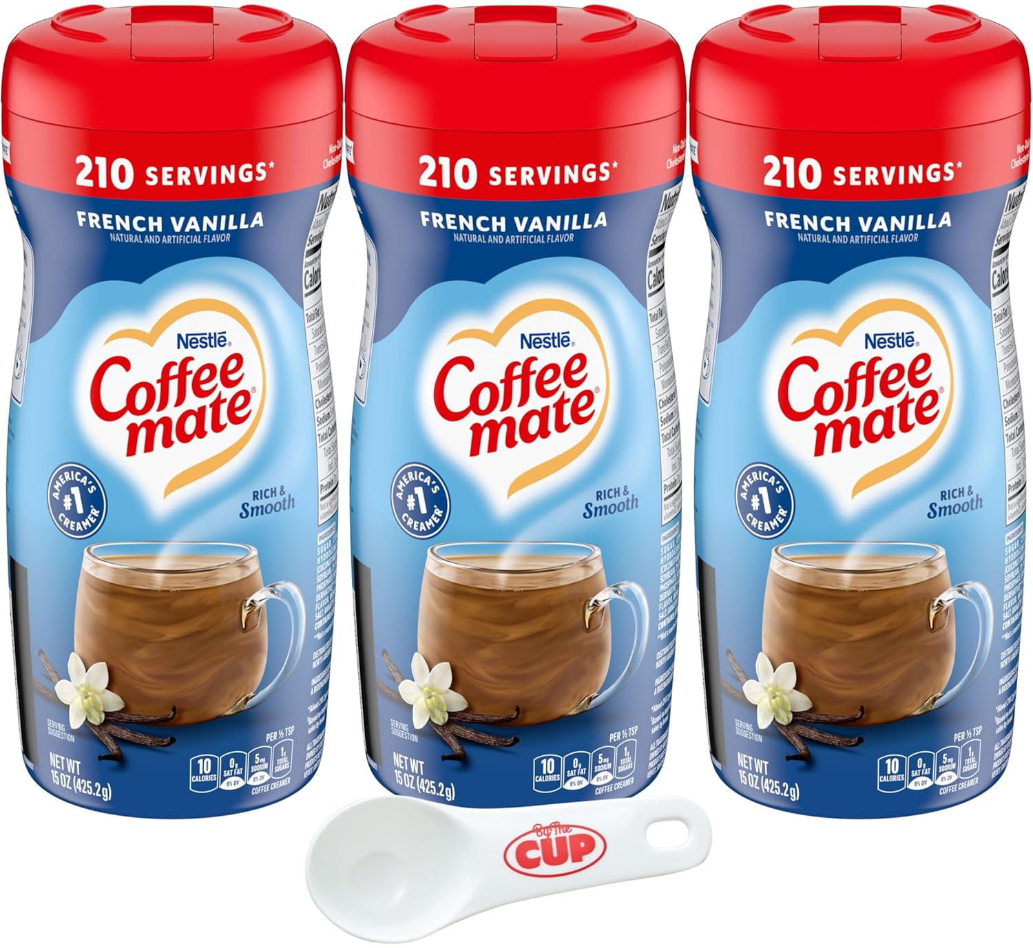 Coffee mate French Vanilla Powdered Creamer, 15 oz (Pack of 3) with