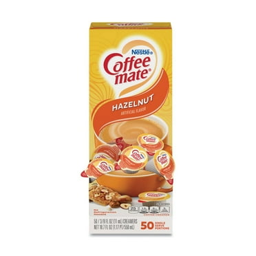 Coffee mate Hazelnut Non-Dairy Creamer, 0.375 fl oz, 50 Count Tubs