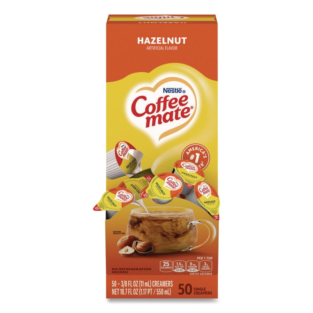COFFEEMATE Coffee mate Hazelnut Non-Dairy Creamer, 0.375 fl oz, 50 Count Tubs