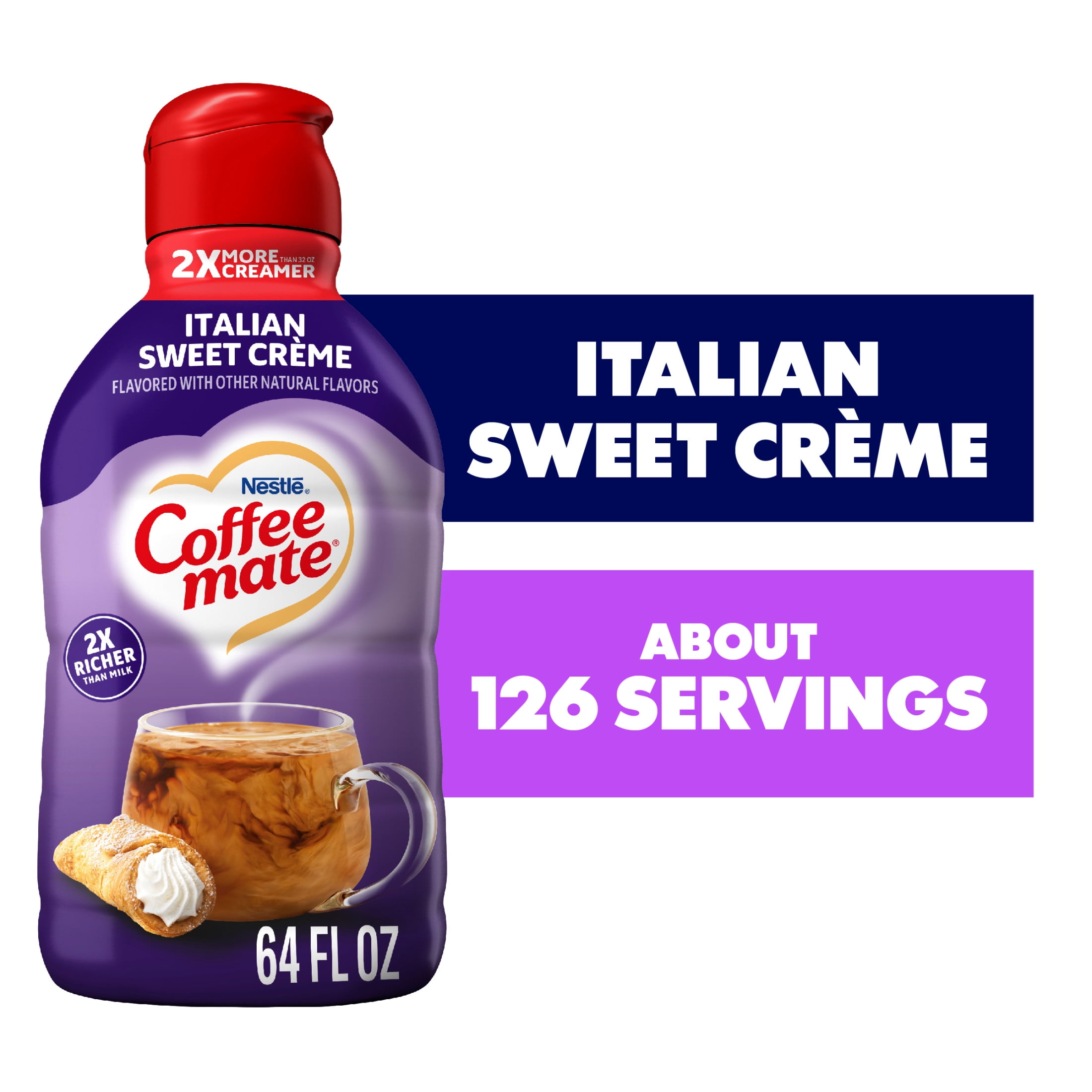 Coffee mate Italian Sweet Crme Gluten Free Liquid Coffee Creamer, 64 fl oz