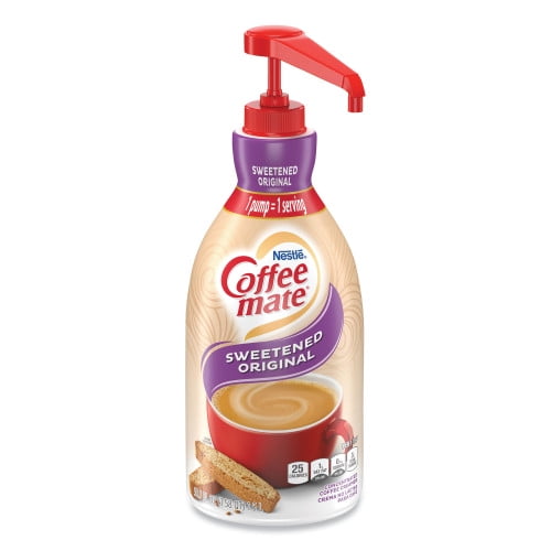Coffee-mate Liquid Coffee Creamer, Sweetened Original, 1500mL Pump Dispenser, Each