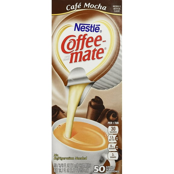 Coffee-Mate Liquid Creamer Singles - Cafe Mocha - 50 Ct