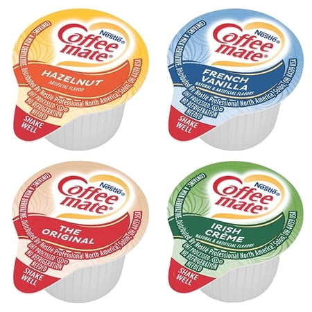 Coffee mate Liquid Creamer Singles Variety Pack, 200ct, 4 Flavors x 50 Each, Original, French Vanilla, Hazelnut and Italian Sweet Creme