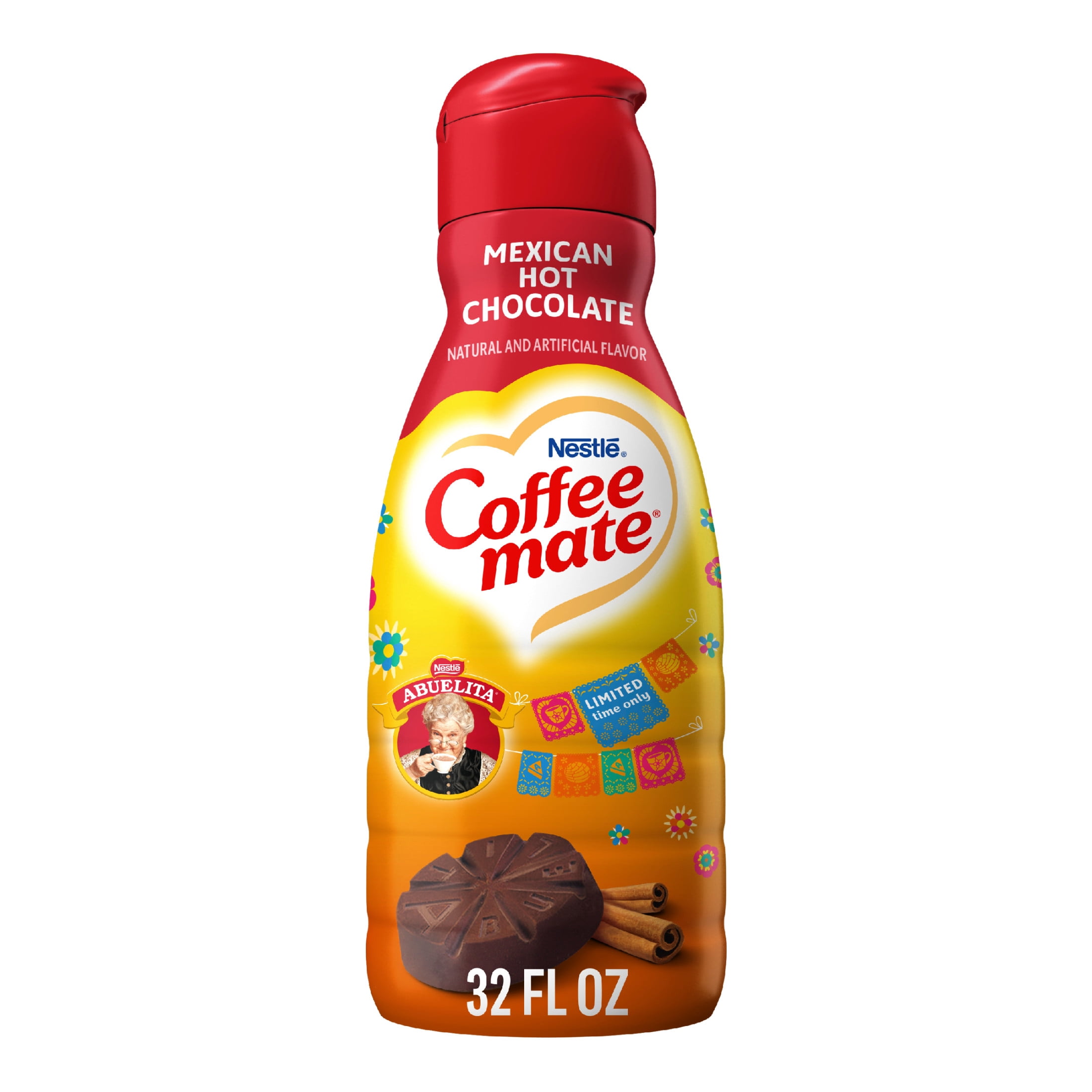 Coffee mate Mexican Hot Chocolate Flavored Coffee Creamer Cinco de Mayo Food, Non Dairy, Gluten Free, 63 Servings 32 fl oz​