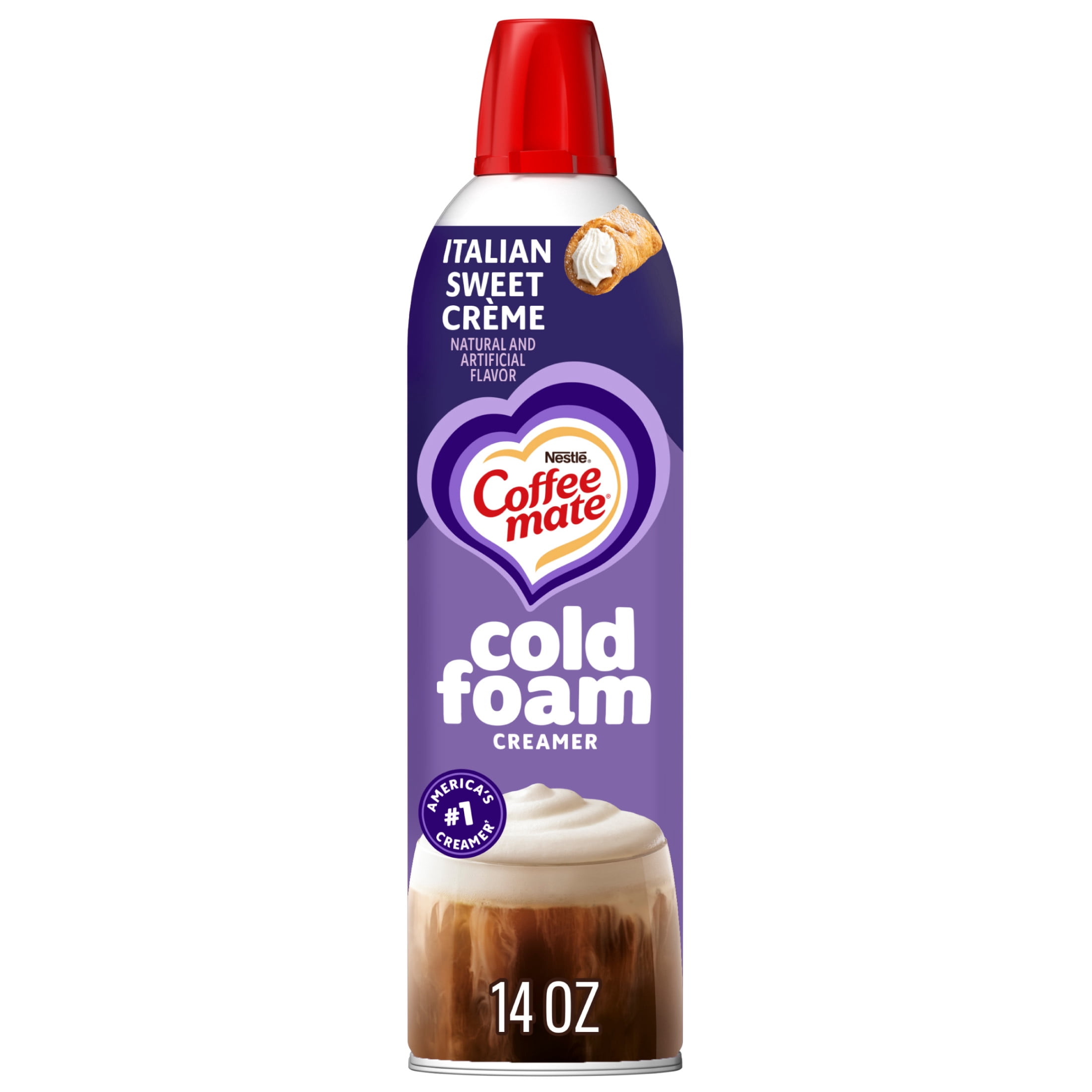 Coffee mate Non Dairy Italian Sweet Creme Flavored Cold Foam Coffee Creamer, 14 fl oz Can