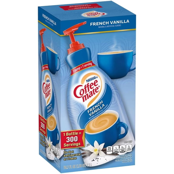 Coffee mate Liquid Creamer Pump French Vanilla Easy-To-Use Pump Dispenser 51oz