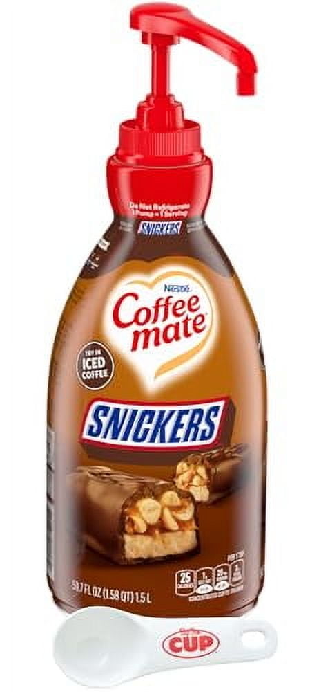 Snickers Liquid Coffee mate Snickers Liquid Concentrate, 1.5 Liter Pump Bottle with By ...