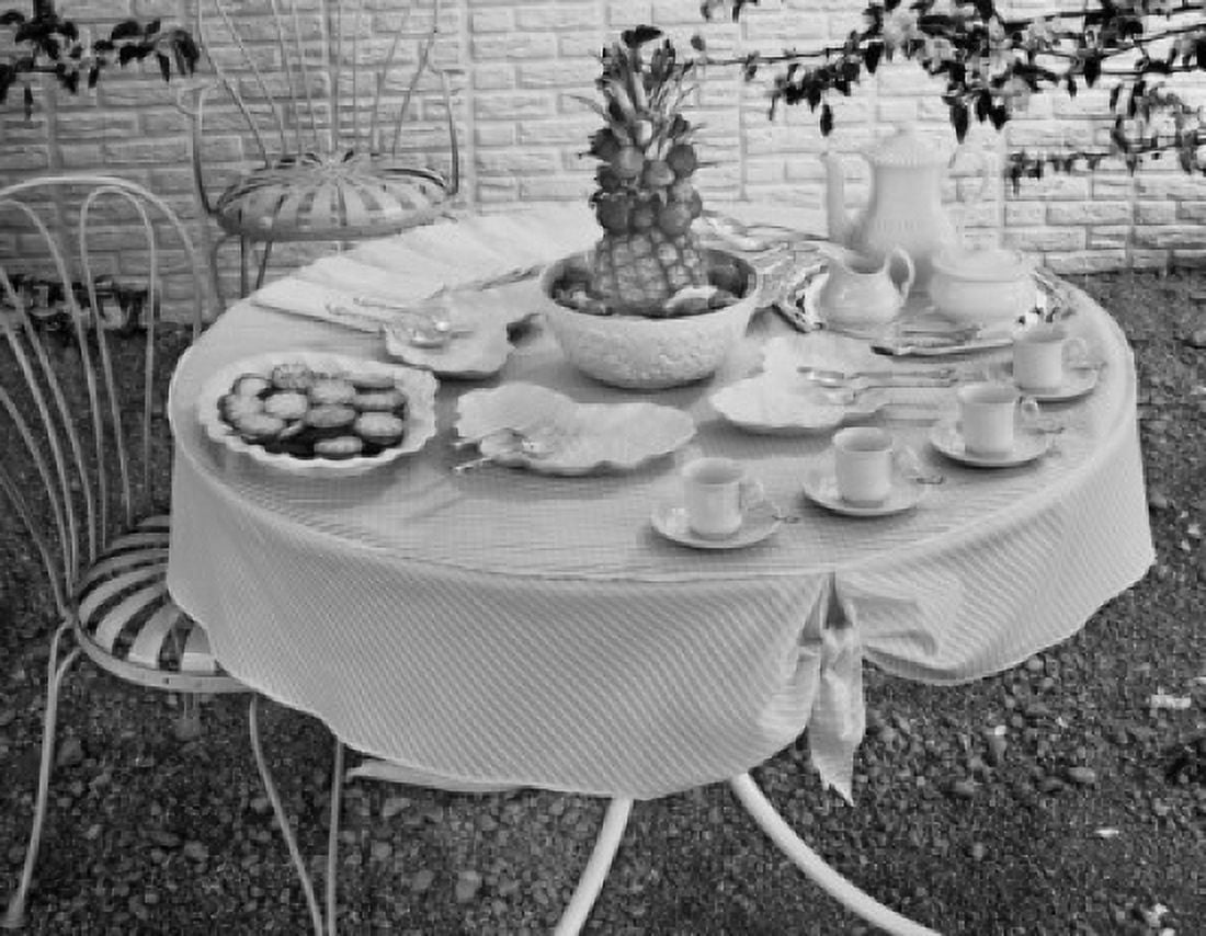 Coffee service on patio Canvas Art - (18 x 24)