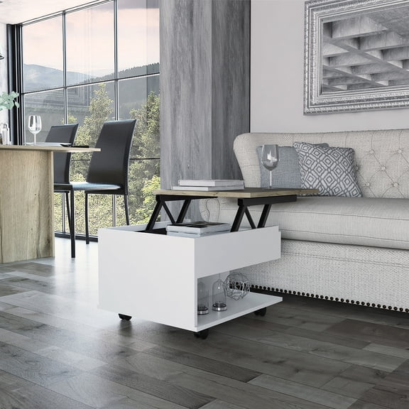 Coffee table with smart wheels and lift top / Ideal for primary living rooms