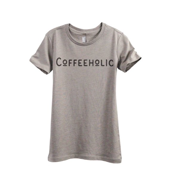 Coffeeholic Women's Fashion Relaxed T-Shirt Tee Heather Tan Large