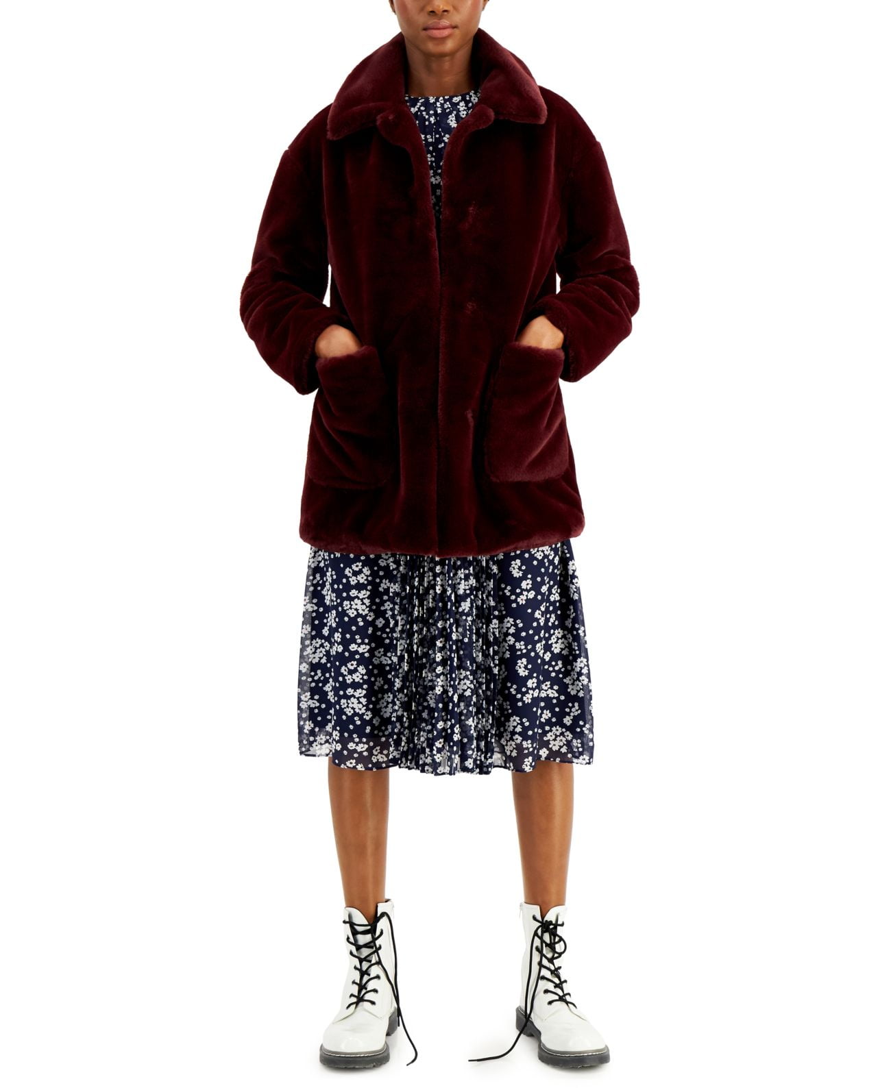 Coffeeshop Juniors Leopard Faux fur Coat Dark W ne XLarge