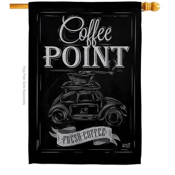 Coffer Point Beverages Coffee Tea 28 x 40 in. Double-Sided Decorative Vertical House Flags for Decoration Banner Garden Yard Gift