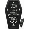 thumbnail image 1 of Coffin Letter Board Black With Spooky and All Seasons Emojis +500 Characters, and Wooden Stand - 17x10.5 Inches - Gothic Halloween Decor Spooky Gifts Decorations, 1 of 9