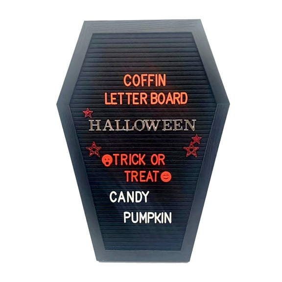 Coffin Letter Board Gothic Message Board Felt Letter Board Halloween Decorations Spooky Present for Woman Man Friend