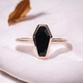 thumbnail image 1 of Coffin Shaped Black Onyx Ring Natural Gemstone Wedding Ring Bezel Set Stacking Ring Statement Gift For Her Unique Solitaire Ring, 1 of 4