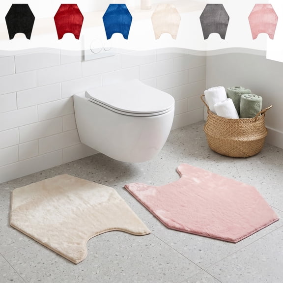 Coffin Shaped Toilet Rug, Gothic Halloween Style Bathroom Mat, Anti-Slip and Water Absorbent Floor Carpet, Spooky Horror Decor for Toilet Zone, Washroom and Halloween Home Atmosphere Layout