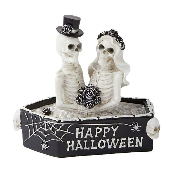 Coffin Skeleton Couple Home Furnishings Gothic Decoration Resin Crafts Funny Atmosphere