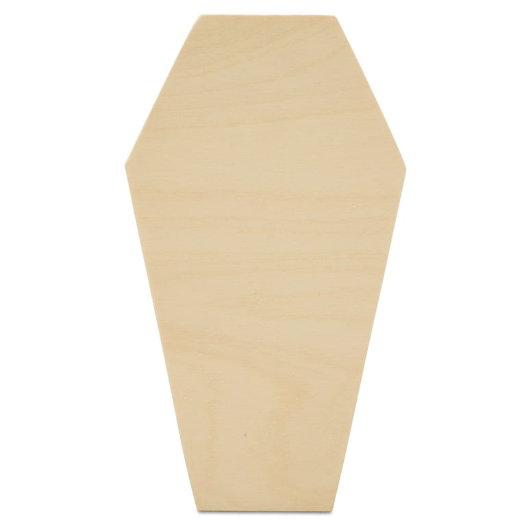 Coffin Wooden Cutout 12 x 6-1/2 Inches, 6 Unfinished Birch Wood Cutouts for  Halloween Decor and DIY Crafts, by Woodpeckers 