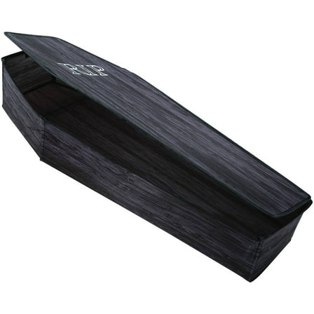 Seasonal Visions Wooden-Look Coffin with Lid Halloween Decoration - 60 in x 24 in x 10 in