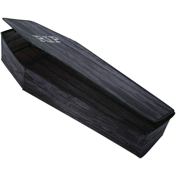 Seasonal Visions Wooden-Look Coffin with Lid Halloween Decoration - 60 in x 24 in x 10 in