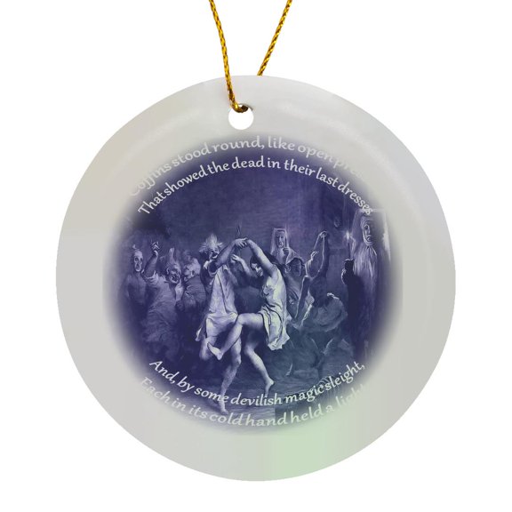 3drose, Coffins Stood Round, like Open Presses Tamoshanter in Blue, Circle Porcelain Ornament