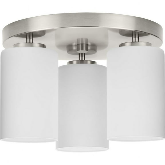 Cofield Collection 12 in. Three-Light Brushed Nickel Transitional Flush Mount