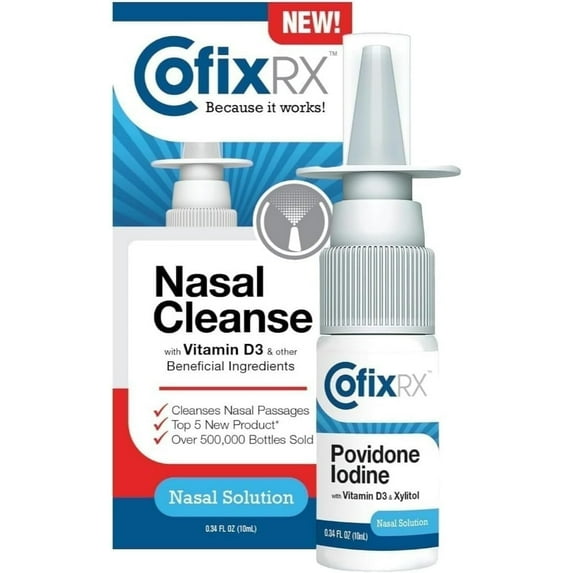 CofixRX Nasal Spray - Triple Shield Protection, 0.34 Fl Oz (10 mL) - Cleanses Nasal Passages, Supports Immunity, Ideal for Daily Use