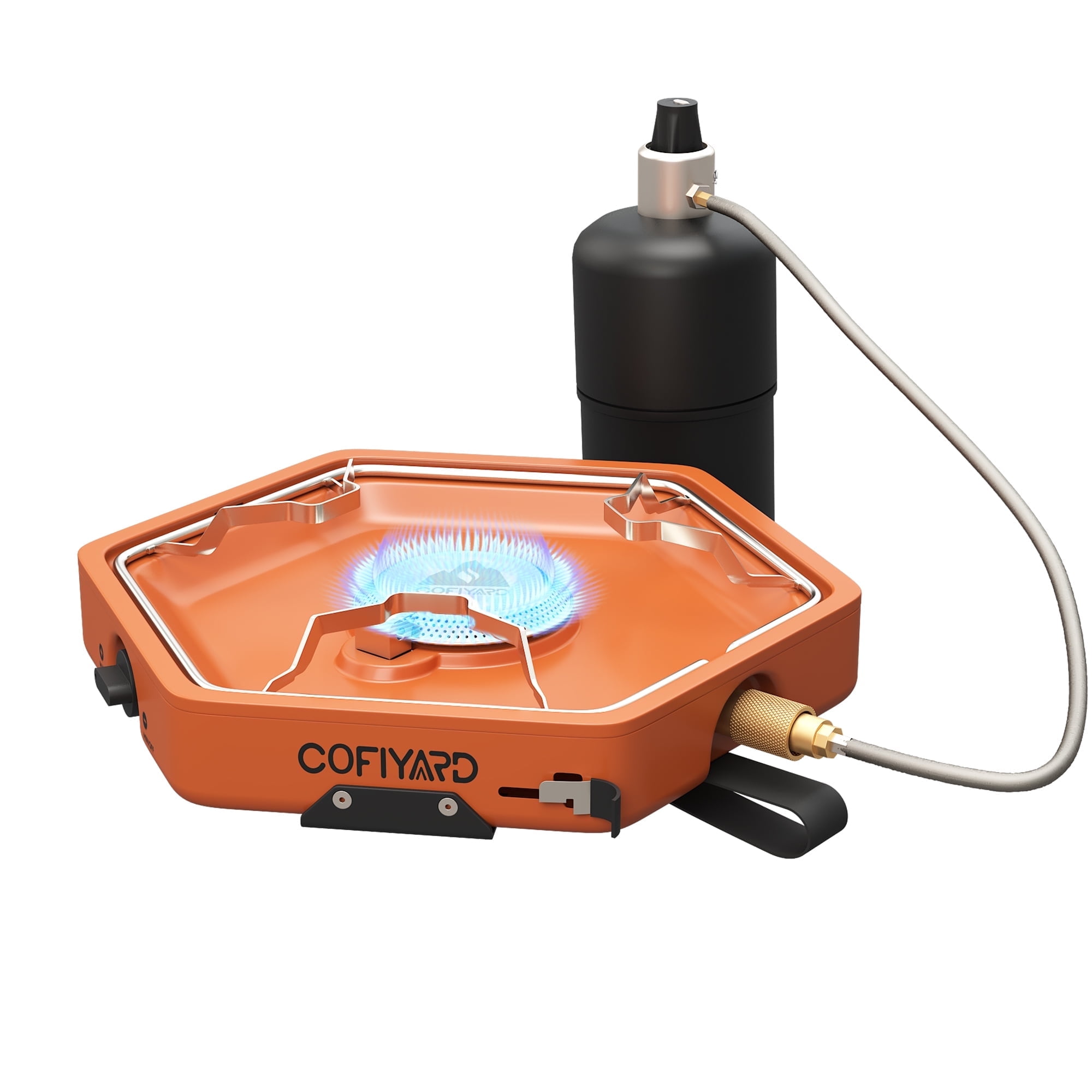 Cofiyard 1-Burner Orange Propane Stove Portable Camping Stove with