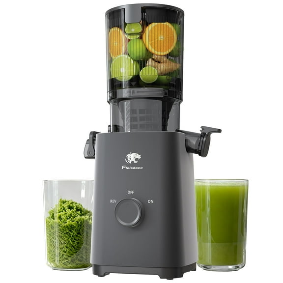 Cofiyard Cold Press Juicer, Juicer Machines with 5.4" Large Feed Chute,200 Watts Slow Masticating Fit Whole Vegetables and Fruits 99% Juice Yield,35 DB Ultra Quiet,Extra one Replace juicer strainer