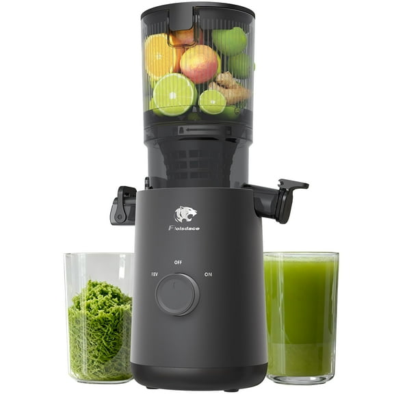 Cofiyard Cold Press Juicer Machines, 5.3" Extra Large Feed Chute and Powerful AC Brushless Motor Fit Whole Fruits & Vegetables, High Juice Yield, Auto-Reversing, Quiet Motor
