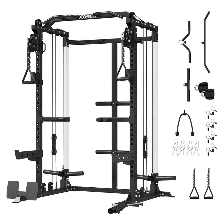 Cofiyard Power Cage, Power Rack with Dual Pulley System, Multi