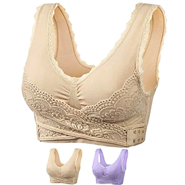 Cofort Bra Comfy Corset Bra Front Cross Side Buckle Lace Bras Slim and Shape Bra