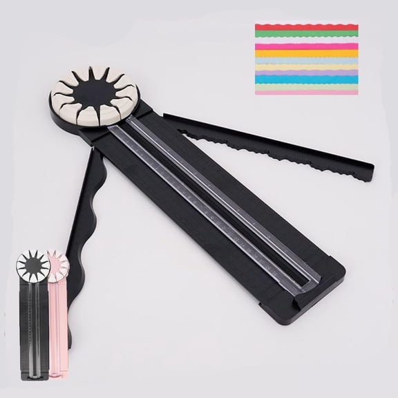 Cofpecialize,Cofpecialize Paper Craft Edge Cutter,12 In 1 Paper Edge Cutter,Rolling Paper Cutter with 12 Cutting Types,Rotary Paper Cutter with Measurements (BLACK)