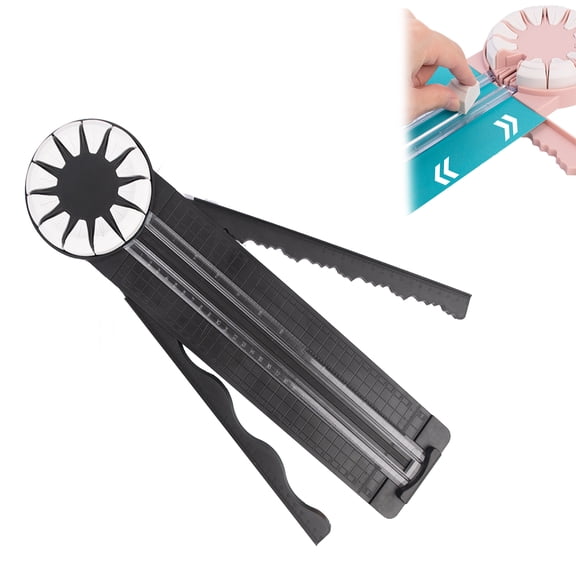 Cofpecialize Paper Craft Edge Cutter, 12 In 1 Craft Paper Edge Cutter, Edge Cutter Paper Crafts, Precision Paper Edger With Measurements, Disc Straight Wavy Line Versatile Paper Trimmer