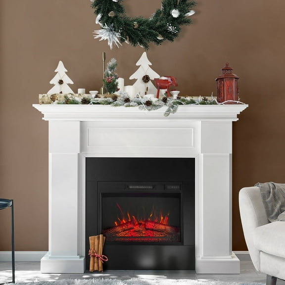 Cofree 11.81 x 38.39 inches Wood Living Room Fireplace Mantle