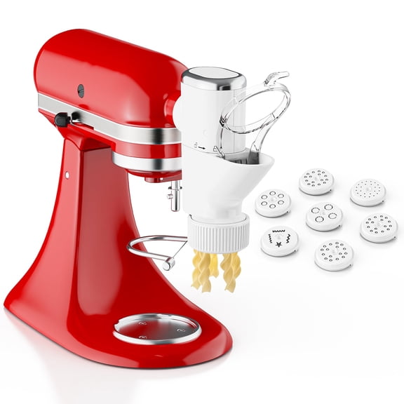 Cofun Gourmet Pasta Press Attachment for KitchenAid Stand Mixer, Pasta Maker with 7 Interchangeable Plates to Make 7 Pasta Shapes, Easy to Use & Easy Clean Pasta Attachment for KitchenAid Stand Mixer