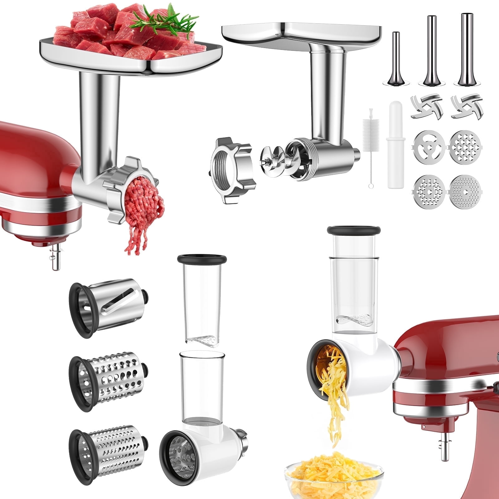 Cofun KitchenAid Mixer Accessories: Meat Grinder & Slicer Shredder