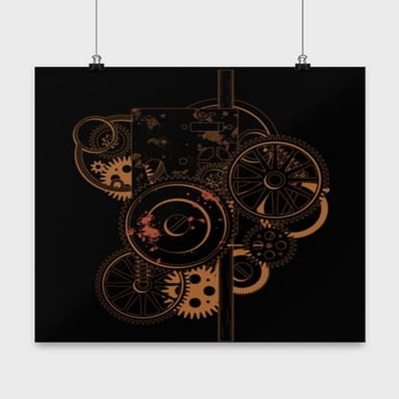 Cog Wheels Poster - 13x13 - Wall Decor for Engineers Gift