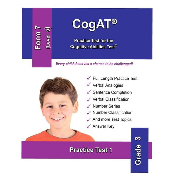 Practice Test Cogat: Practice Test for the Cognitive Abilities Test: Form 7 Level 9, Book 1, (Paperback)