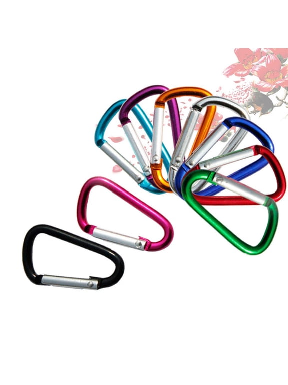 10 Pcs Carabiner Spring D-ring Belt Clip Snap Key Chain Aluminum Hook