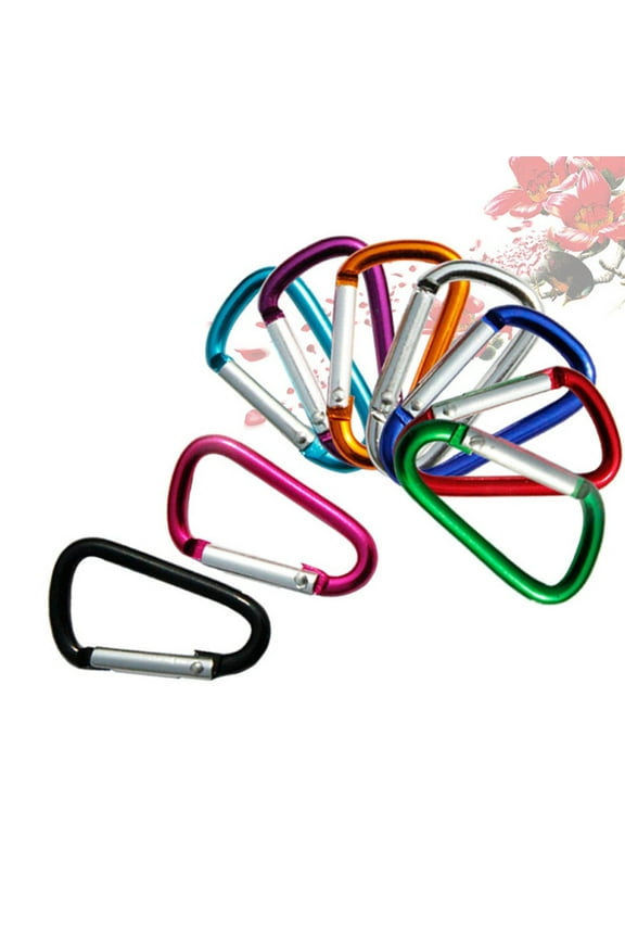 10 Pcs Carabiner Spring D-ring Belt Clip Snap Key Chain Aluminum Hook
