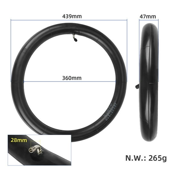 Cogfs 18 inch 18x2.50/2.70 Inner tube Bent Value for Electric Bike Bicycle Tube