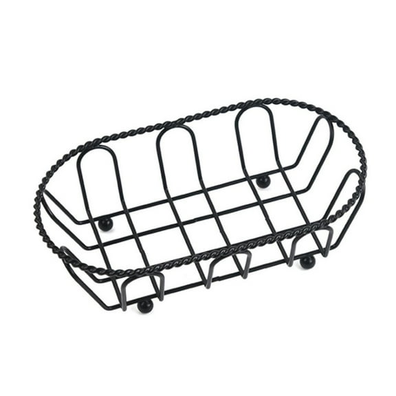 Cogfs American Creative French Fries Basket Food Bucket Snack Chips Container Tableware Black Wire Basket 1 Pcs