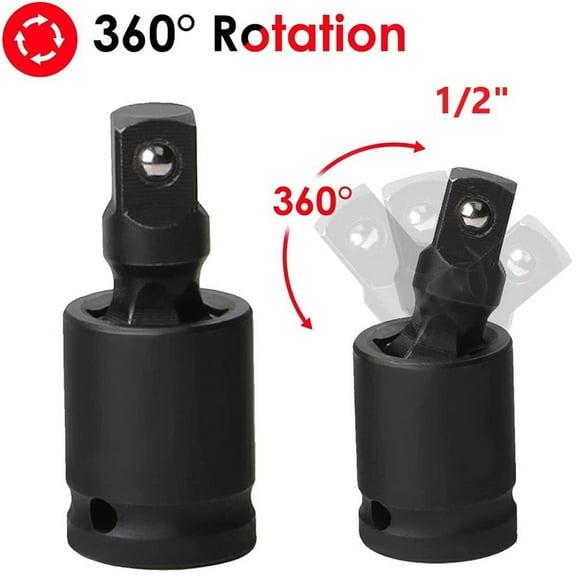 Cogfs Dec1166, 1/2" Universal Pneumatic Swivel Joint Air Impact Wobble Socket Wrench & Set