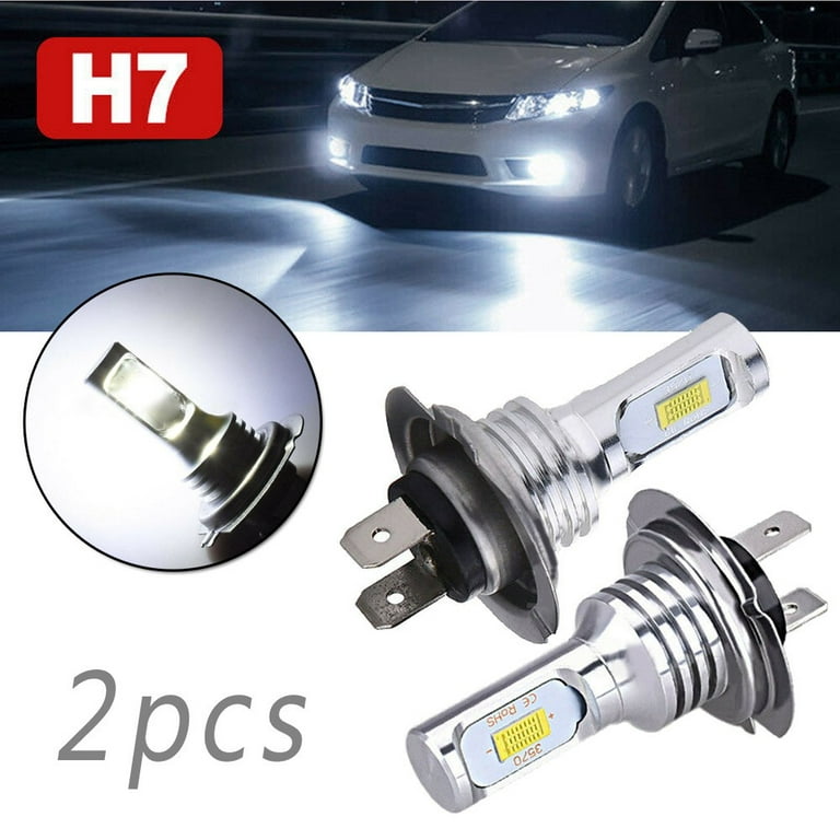 2pcs H7 LED Headlight Bulbs Lights High Low Beam 55W 8000LM 6000K Super  Bright