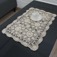thumbnail image 1 of Cogfs Handmade Crochet,Tablecloth Cotton Lace Rectangular Table Placemat Sofa Doilies 40x60cm Beige, 1 of 9
