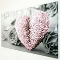 thumbnail image 1 of Cogfs Pink Heart And Grey Flower Art Canvas Print Wall Hanging Picture Decor Frameless, 1 of 8