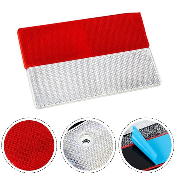 Cogfs Reflective Plastic Rectangular Safety Stickers for Cars / Trucks 2 Pcs