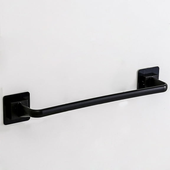 Cogfs Self-Adhesive Towel Rod Towel Rack Holder Wall Mounted Hanger Hook Black