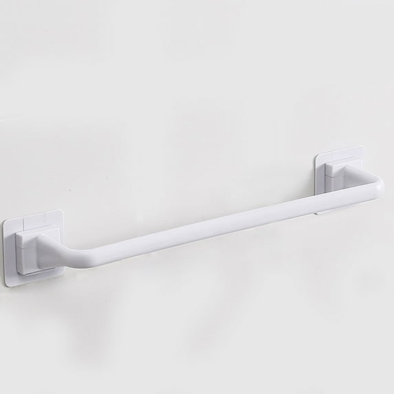Cogfs Self-Adhesive Towel Rod Towel Rack Holder Wall Mounted Hanger Hook White